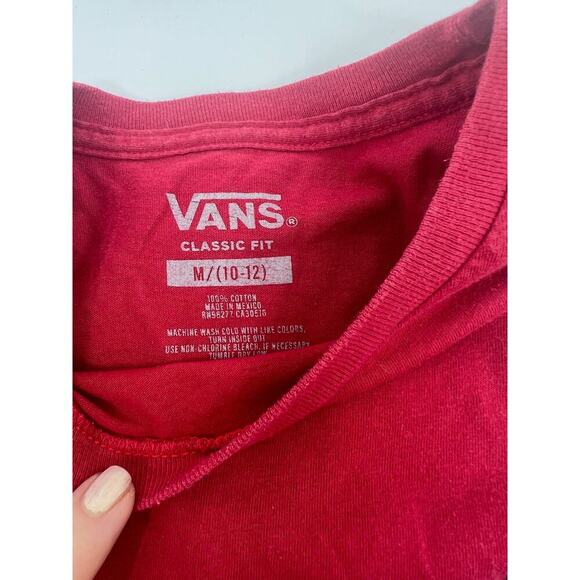 Vans Classic Fit Kids Logo T-Shirt Medium 10-12 Red White Blue - Picture 2 of 4